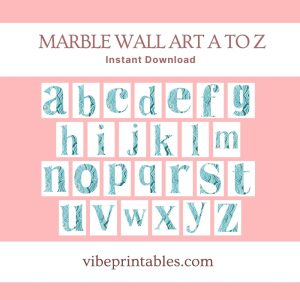 Green Marble Initial Wall Printable (A - Z)