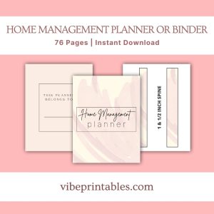 Pastel Home Management Planner Or Binder