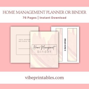 Pastel Home Management Planner Or Binder