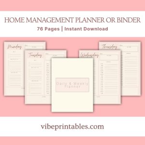 Pastel Home Management Planner Or Binder