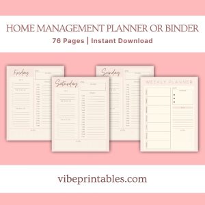 Pastel Home Management Planner Or Binder