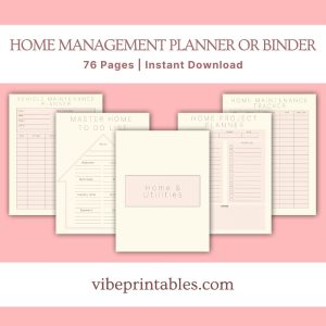 Pastel Home Management Planner Or Binder