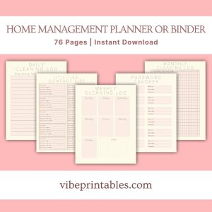 Pastel Home Management Planner Or Binder