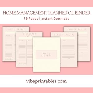 Pastel Home Management Planner Or Binder