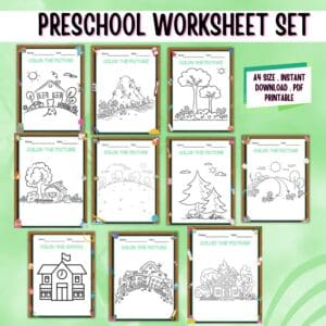 Preschool worksheet set