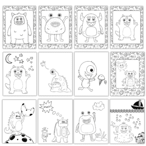 25 KIDS MONSTER COLORING PAGES