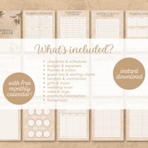 BEIGE WEDDING PLANNER OR BINDER