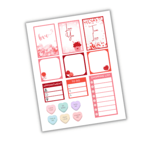 VALENTINE 5 PAGE - PLANNER STICKERS