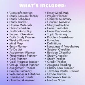 Student Planner Or Binder