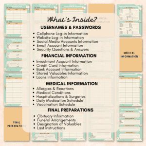 EMERGENCY PLANNER OR BINDER