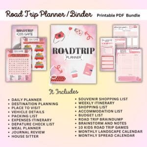 Pink Road Trip Planner Or Binder