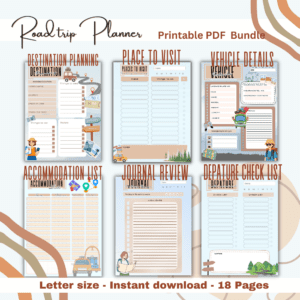 Road Trip Planner Printable PDF Bundle