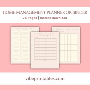 Pastel Home Management Planner Or Binder