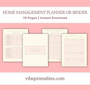 Pastel Home Management Planner Or Binder