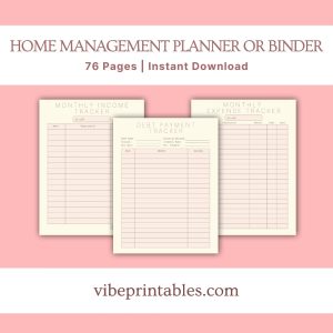 Pastel Home Management Planner Or Binder