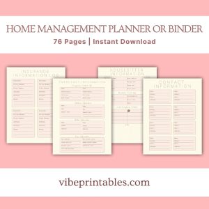 Pastel Home Management Planner Or Binder