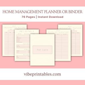 Pastel Home Management Planner Or Binder