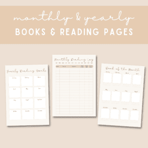 BEIGE READING PLANNER BUNDLE