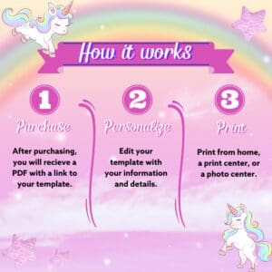 PINK UNICORN BIRTHDAY INVITATION