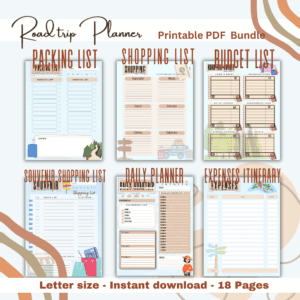 Road Trip Planner Printable PDF Bundle