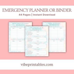 Tie Dye Emergency Planner Or Binder