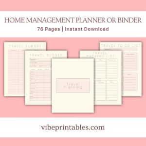 Pastel Home Management Planner Or Binder