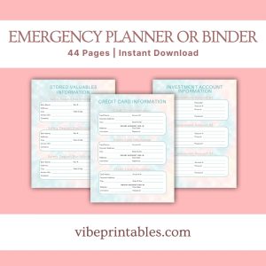 Tie Dye Emergency Planner Or Binder