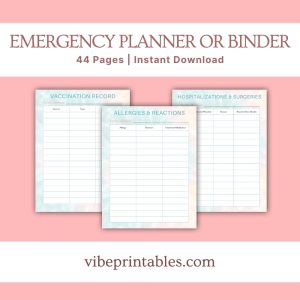 Tie Dye Emergency Planner Or Binder