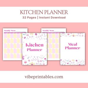 Pink Flower Kitchen Planner