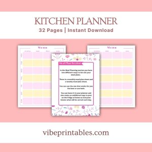 Pink Flower Kitchen Planner