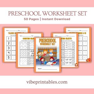 Orange Preschool Worksheet Set