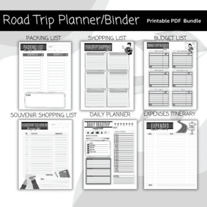 BLACK & WHITE ROAD TRIP PLANNER