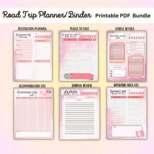 Pink Road Trip Planner Or Binder