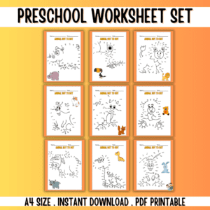 Orange Preschool Worksheet Set