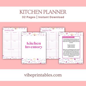 Pink Flower Kitchen Planner