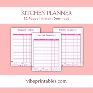 Pink Flower Kitchen Planner