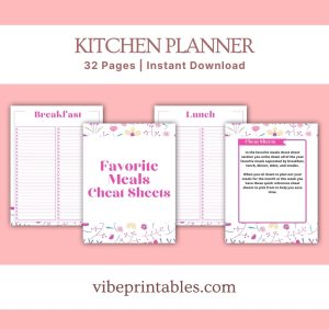 Pink Flower Kitchen Planner