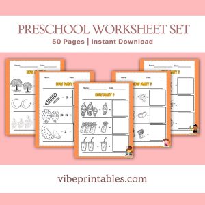 Orange Preschool Worksheet Set