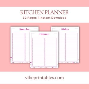 Pink Flower Kitchen Planner