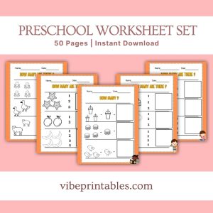 Orange Preschool Worksheet Set