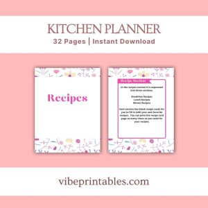 Pink Flower Kitchen Planner