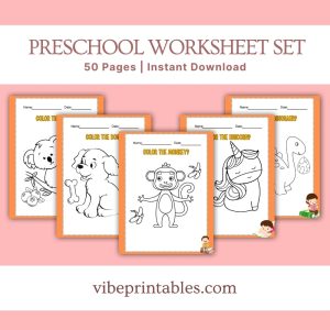 Orange Preschool Worksheet Set