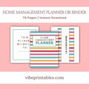 Multicolor Home Management Planner Or Binder