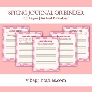 Pink Spring Journal Or Binder