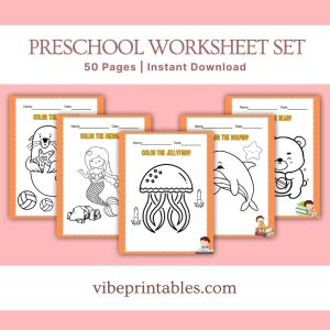 Orange Preschool Worksheet Set