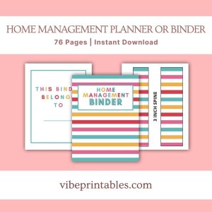 Multicolor Home Management Planner Or Binder