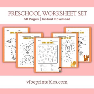 Orange Preschool Worksheet Set