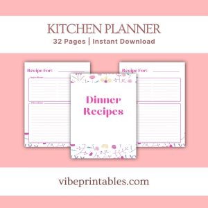 Pink Flower Kitchen Planner