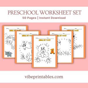 Orange Preschool Worksheet Set