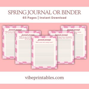 Pink Spring Journal Or Binder